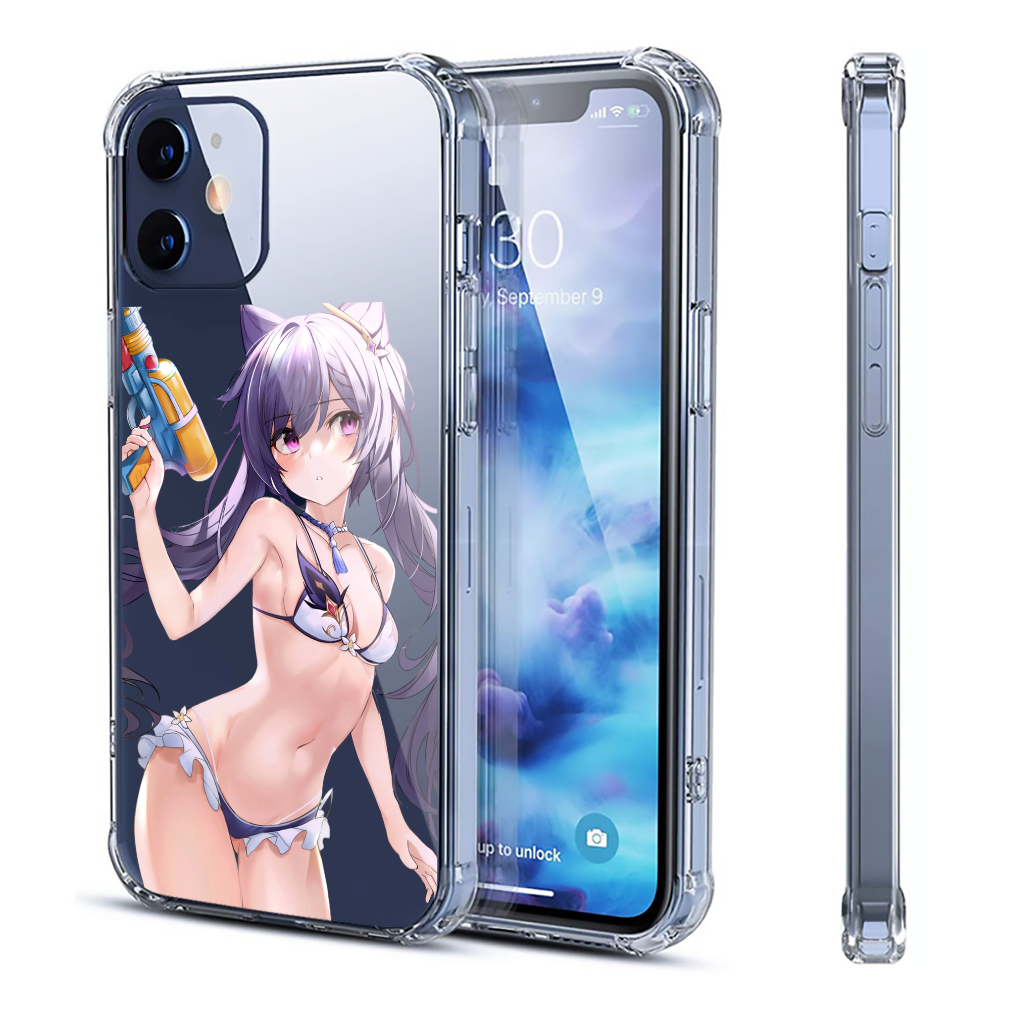 げんし神 刻晴 こくせい genshin Kokusei 【iPhone 12シリーズ対応】透明スマホケース（クリアソフトケース）